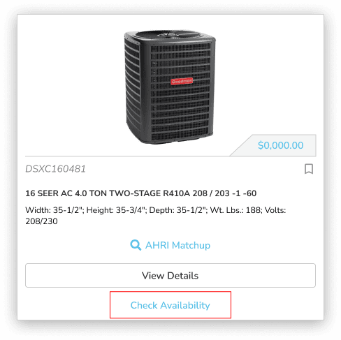 Product Card, Check Availability