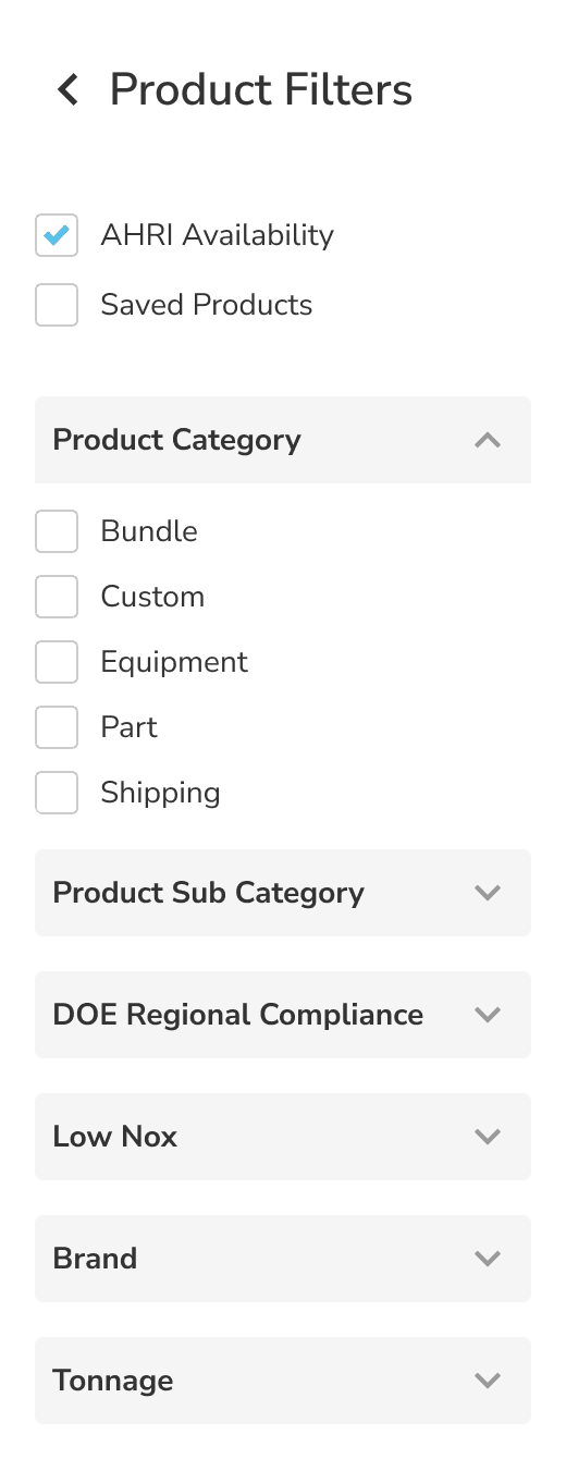 Product Filters