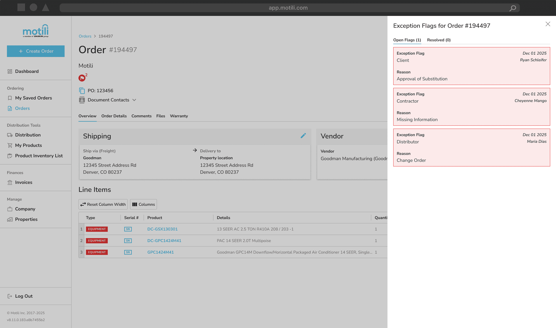 Exception Flag Reasons
