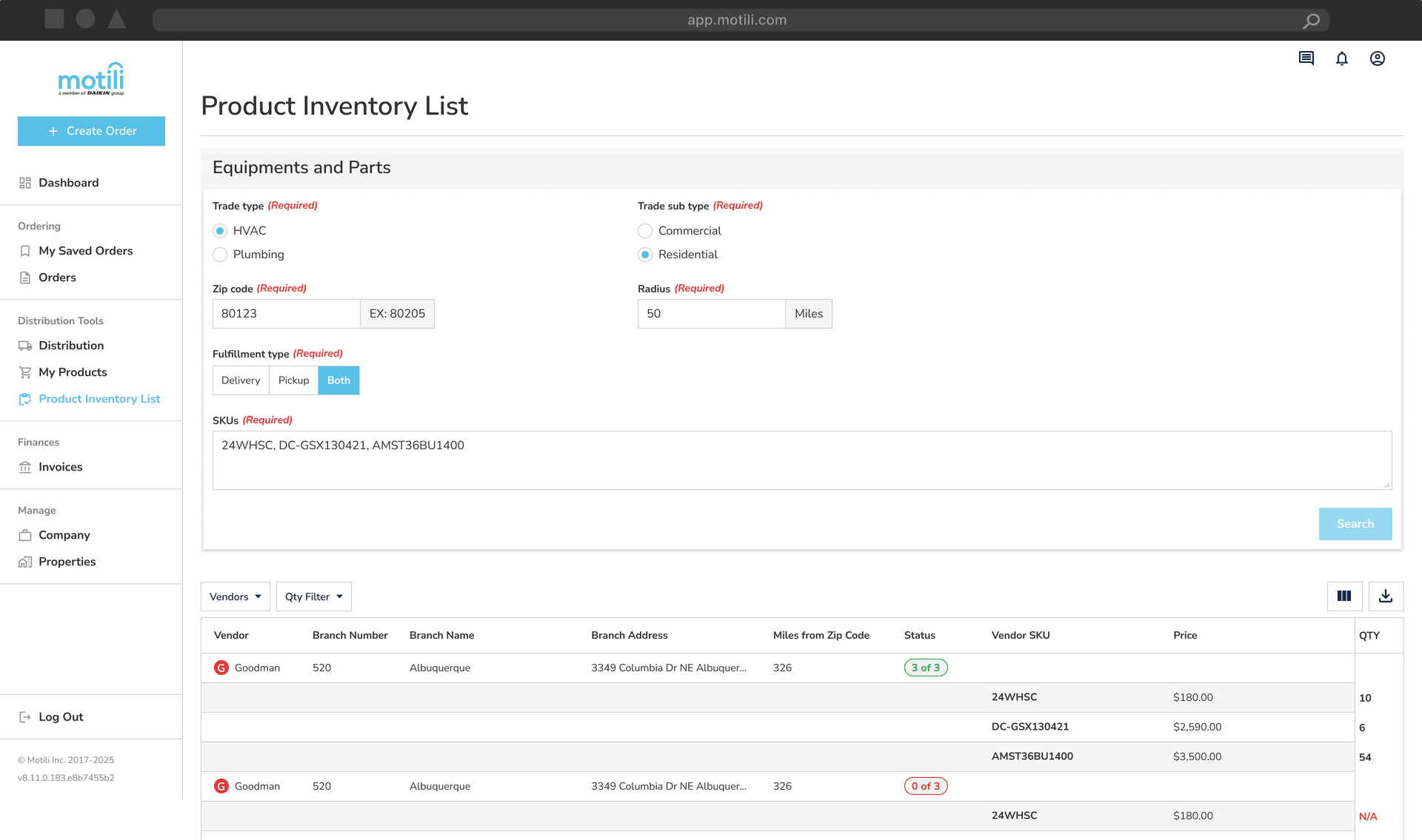 Inventory Search