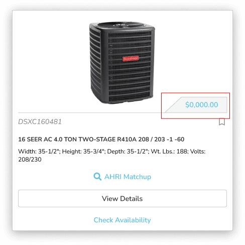 Product Card, Price