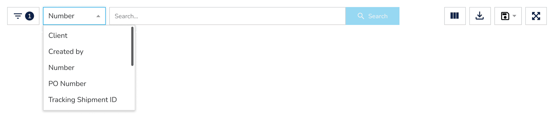 Top Search Bar