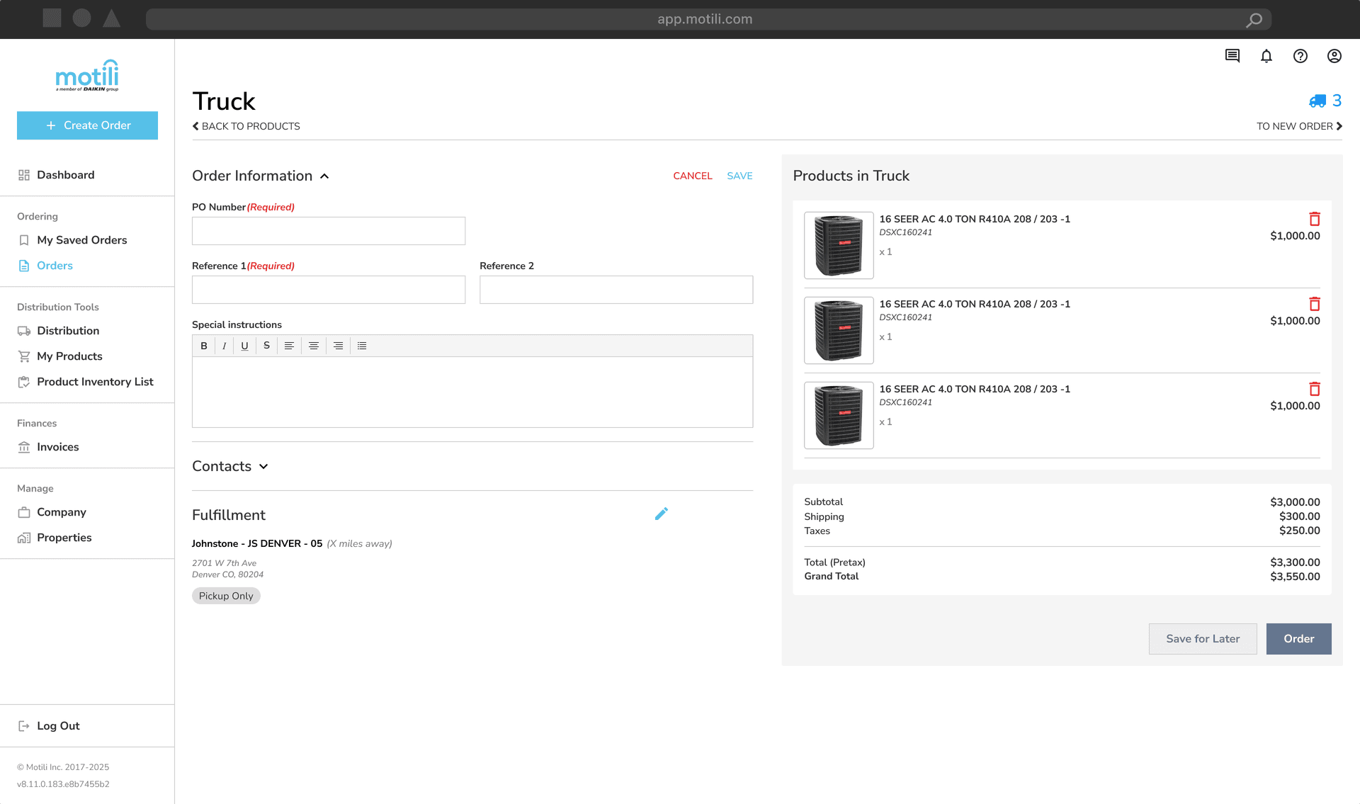 Add Products Page